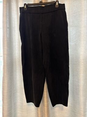 Eileen Fisher Tencel Barrel Leg Pull-On Pants Black Relaxed Minimalist Medium